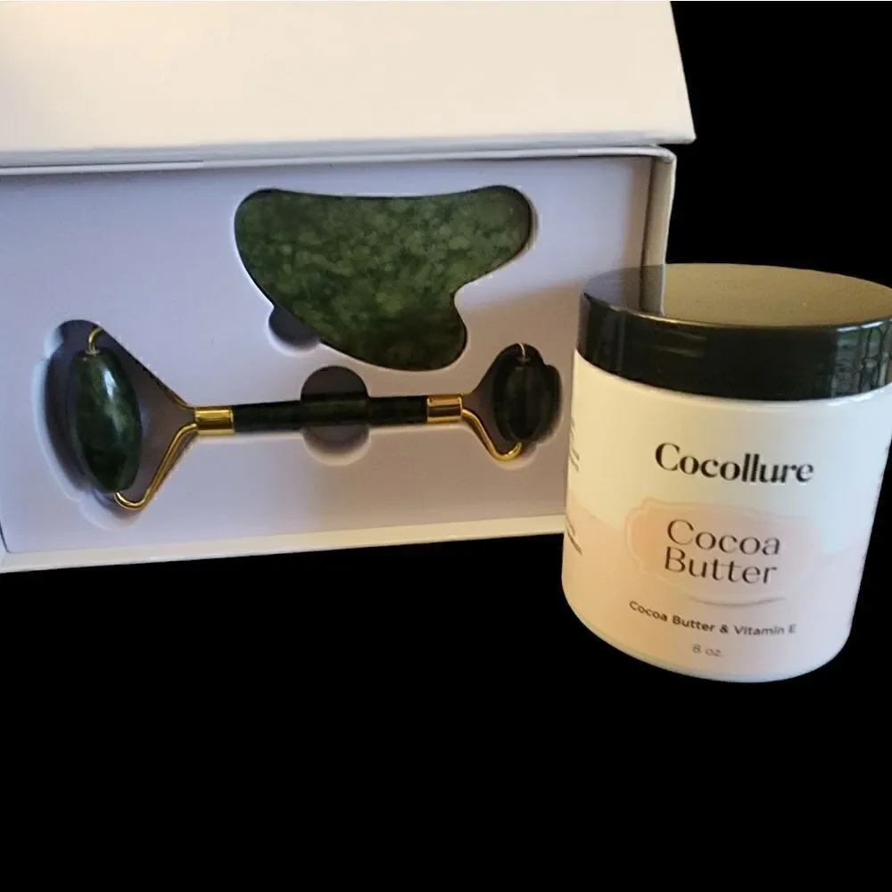 Cocollure Facial Roller + Gua Sha Kit & Cocoa Butter